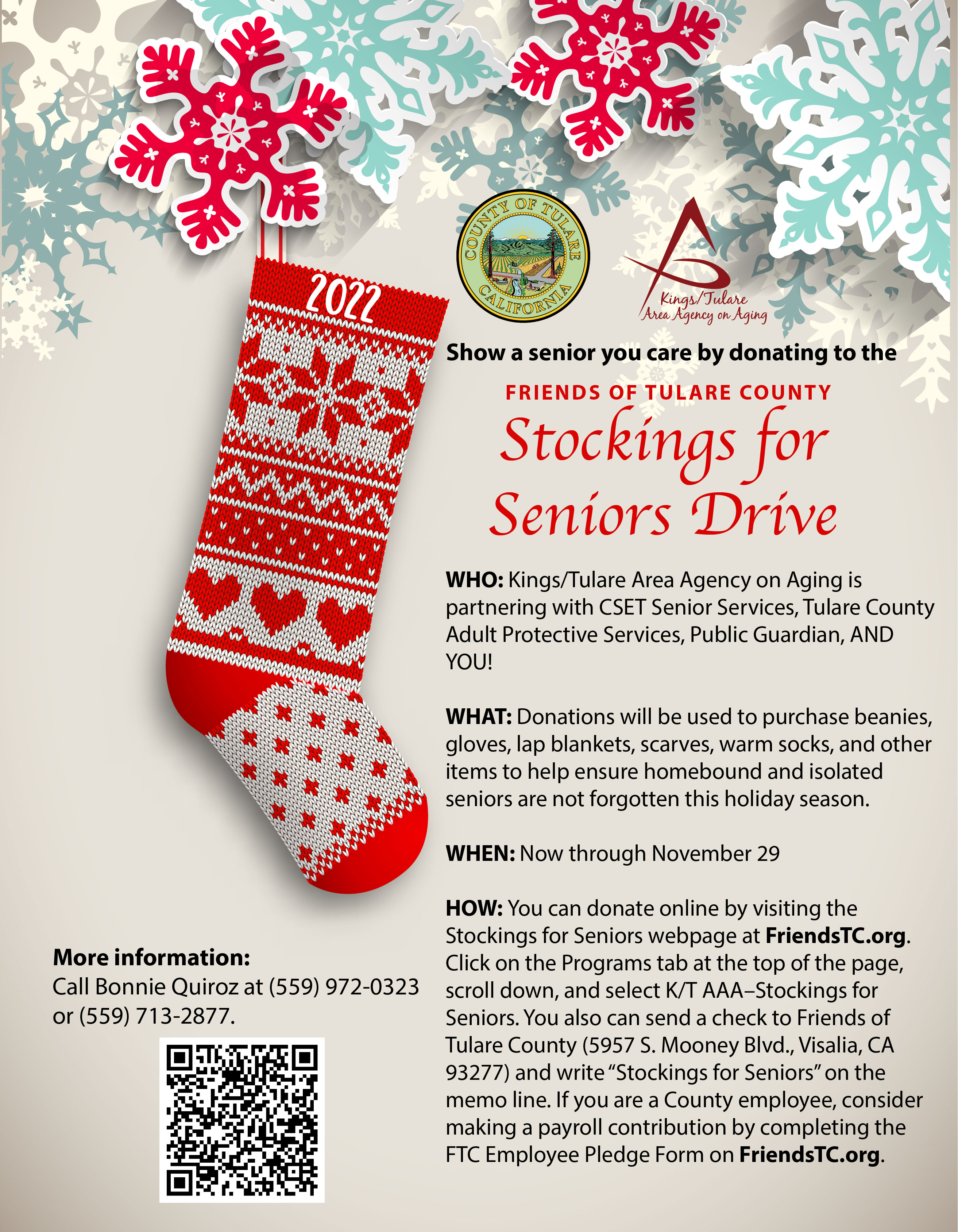 Stockings for Seniors Drive Is Underway - Friends of Tulare County